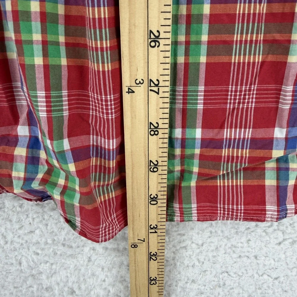 Ralph Lauren Shirt Mens XL Red Plaid Long Sleeve Button Down Pony Custom Fit